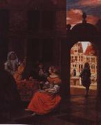 Pieter de Hooch musikalisk soare oil painting artist